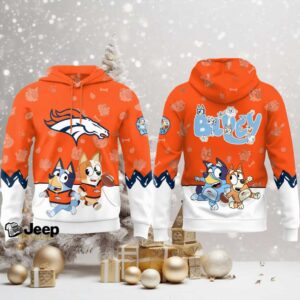 Denver Broncos x Bluey Night Hoodie Football Hoodie 3D