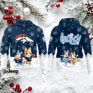 Denver Broncos x Bluey Night Hoodie Football Hoodies 3D