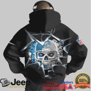 Detroit Lions Official NFL Customizable Skull Hoodie
