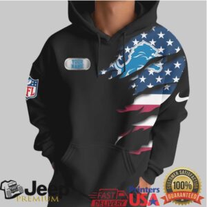 Detroit Lions Official NFL Customizable Skull Hoodie
