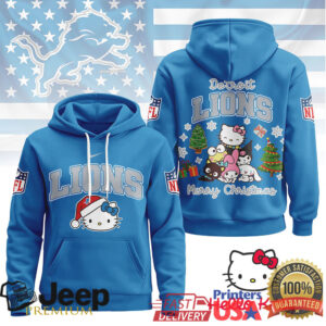 Detroit Lions Official NFL Hello Kitty Christmas 3D Hoodie
