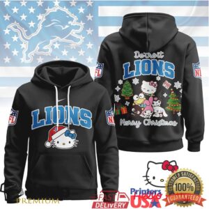 Detroit Lions Official NFL Hello Kitty Christmas 3D Hoodie