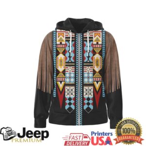Detroit Lions Official NFL Native American Pattern 3D Zip Hoodie