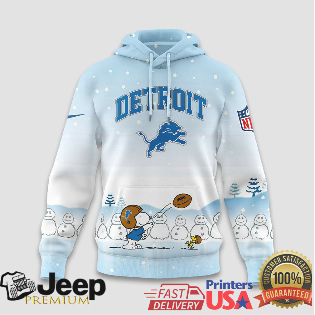 Detroit Lions Official NFL Peanuts Snow Day Hoodie Detroit Lions Official NFL Peanuts Snow Day Hoodie