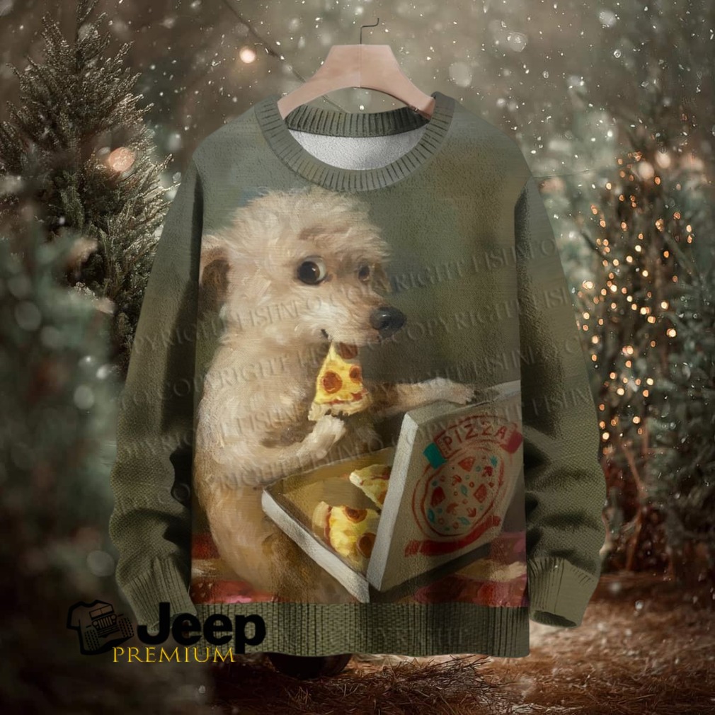 Dog Loves Pizza Crew Neck Sweater Dog Loves Pizza Crew Neck Sweater