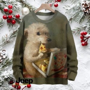 Dog Loves Pizza Crew Neck Sweater