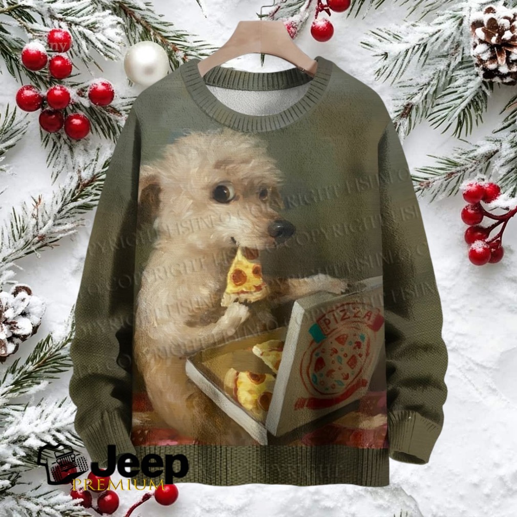 Dog Loves Pizza Crew Neck Sweater Dog Loves Pizza Crew Neck Sweater