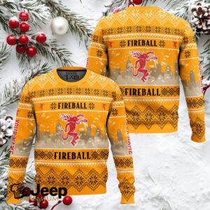 Fireball Cinnamon Whisky – Custom Name Ugly Christmas Sweater