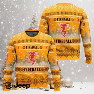 Fireball Cinnamon Whisky – Custom Name Ugly Christmas Sweater