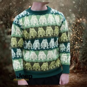 Funny Frog Print Casual Crew Neck Sweater Funny Frog Print Casual Crew Neck Sweater