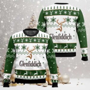 Glenfiddich Whisky Wine Ugly Christmas Sweater