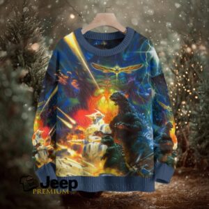 Godzilla Monster Crew Neck Sweater Godzilla Monster Crew Neck Sweater