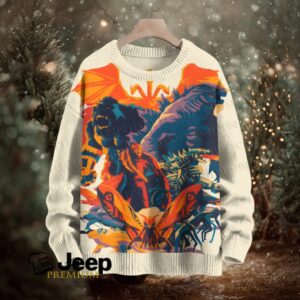Godzilla and Monsters Crew Neck Sweater Godzilla and Monsters Crew Neck Sweater