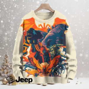 Godzilla and Monsters Crew Neck Sweater