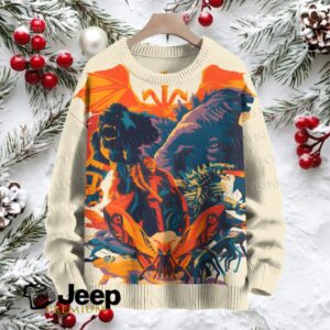Godzilla and Monsters Crew Neck Sweater