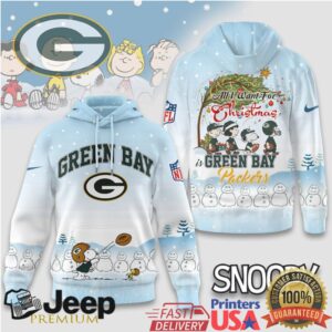 Green Bay Packers Official NFL Peanuts Snow Day Hoodie