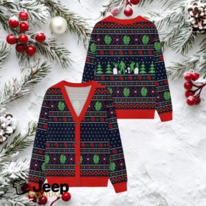 Green Face Christmas Legion Ugly Cardigan Sweaters Green Face Christmas Legion Ugly Cardigan Sweaters