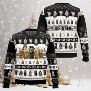 Guinness Beer Horror Drink – Custom Name Ugly Christmas Sweater