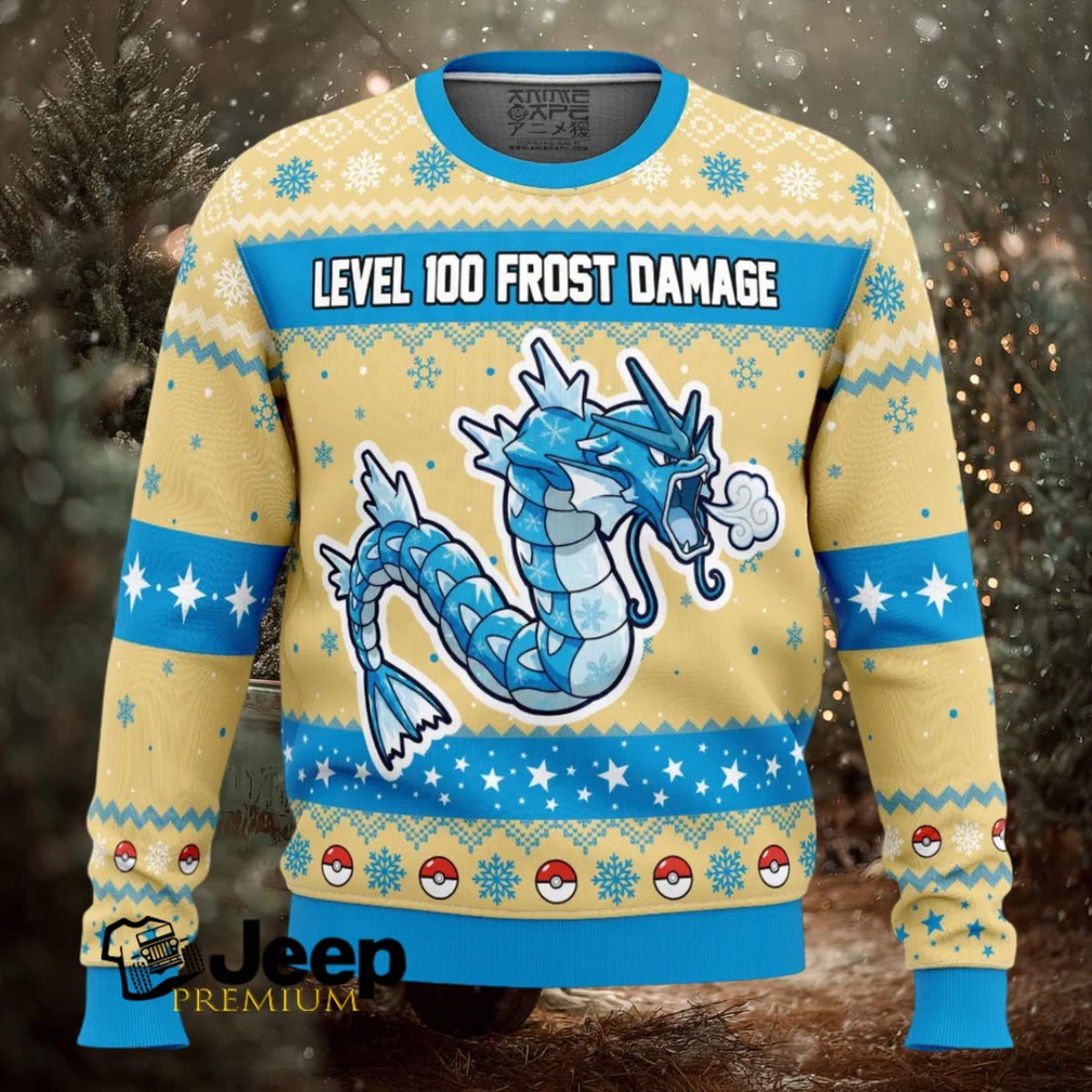 Gyarados Frost Damage Pokemon Ugly Christmas Sweater Gyarados Frost Damage Pokemon Ugly Christmas Sweater