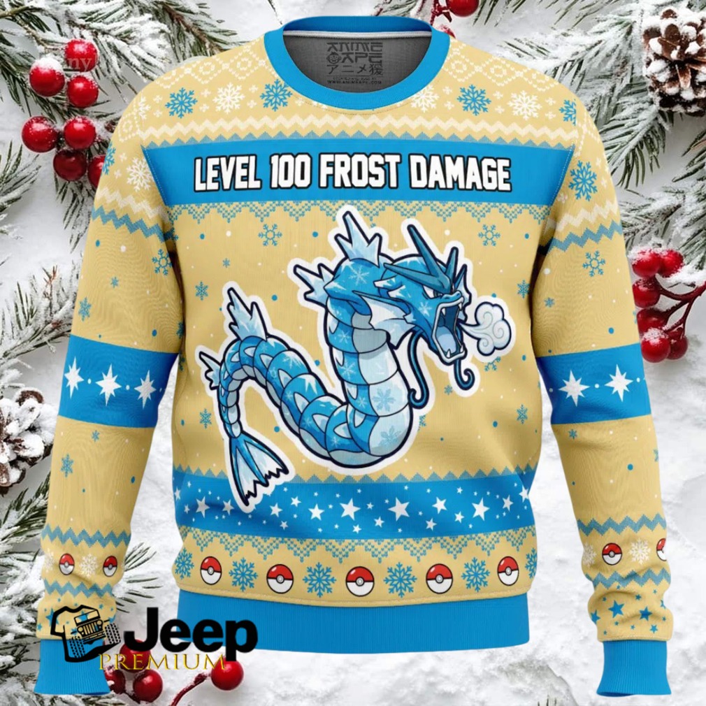 Gyarados Frost Damage Pokemon Ugly Christmas Sweater Gyarados Frost Damage Pokemon Ugly Christmas Sweater