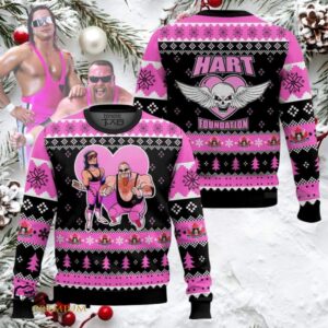 Hart Foundation Duo WWE Ugly Christmas Sweater Hart Foundation Duo WWE Ugly Christmas Sweater