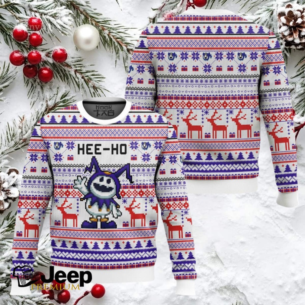 Hee ho Shin Megami Tensei Jack Frost Ugly Christmas Sweater Hee ho Shin Megami Tensei Jack Frost Ugly Christmas Sweater