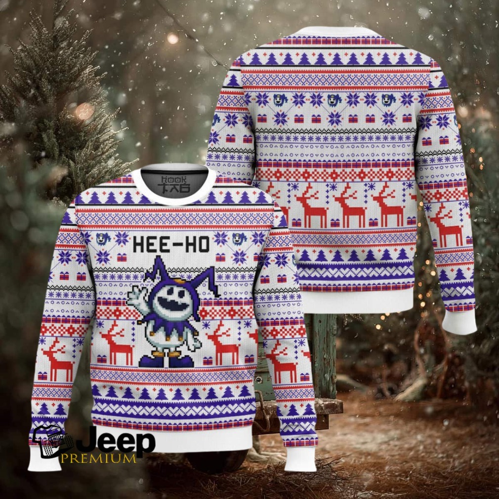 Hee ho Shin Megami Tensei Jack Frost Ugly Christmas Sweater Hee ho Shin Megami Tensei Jack Frost Ugly Christmas Sweater