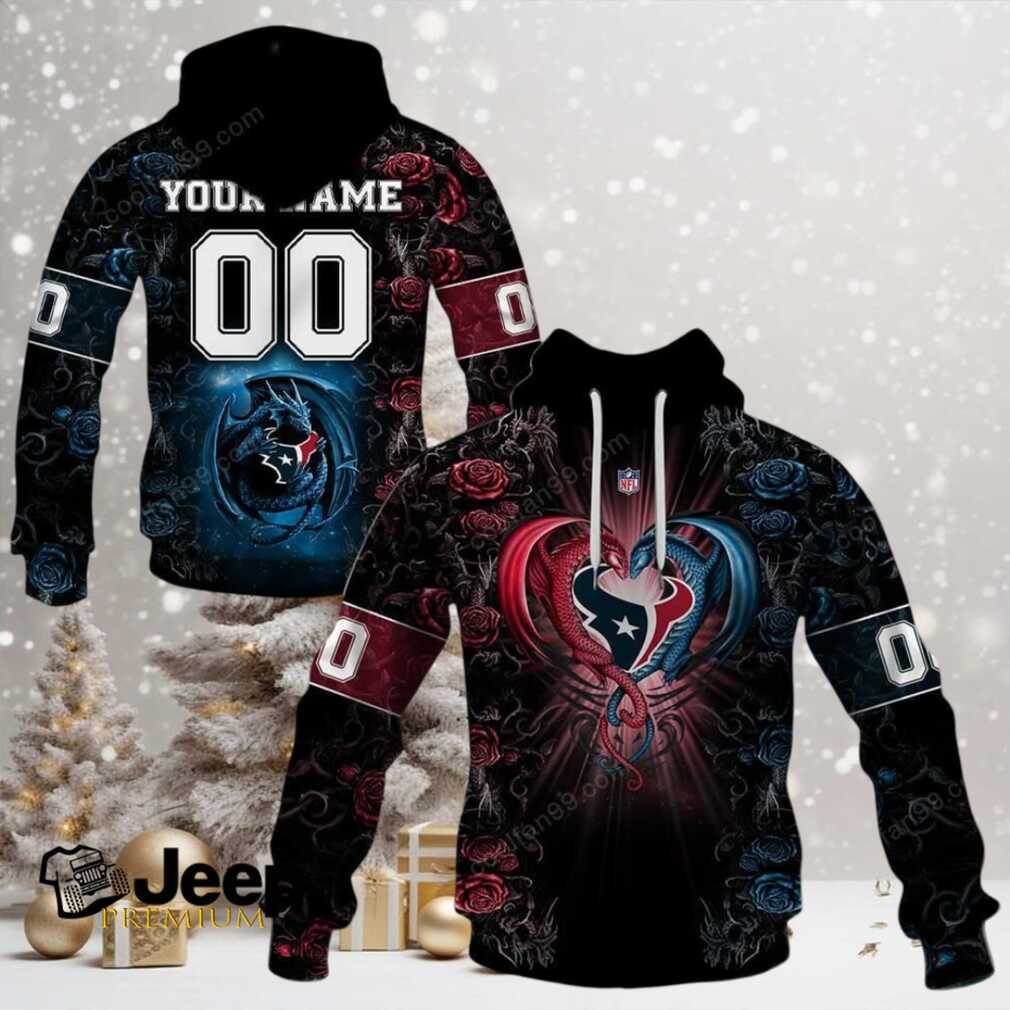 Houston Texans NFL Rose Dragon Custom Name Houston Texans NFL Rose Dragon Custom Name