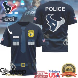 Houston Texans Official NFL Police Office Costume 3D Hoodie