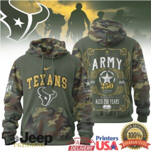 Houston Texans Official NFL US Army 250th anniversary 3D Hoodie