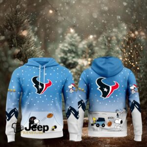 Houston Texans x Peanuts Snoopy & Woodstock Winter Theme Hoodie