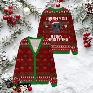 I Wish You A Fury Christmas Ugly Cardigan Sweaters I Wish You A Fury Christmas Ugly Cardigan Sweaters