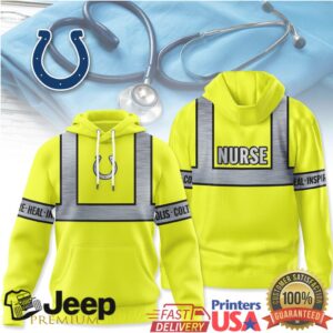 Indianapolis Colts Official NFL Nurse Safety Hi Vis Hoodie
