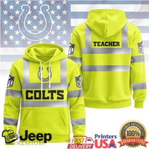 Indianapolis Colts Official NFL Teacher Safety Hi Vis Hoodie