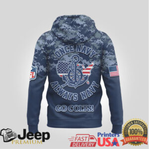 Indianapolis Colts Official NFL US Navy 3D Hoodie