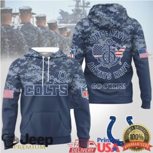 Indianapolis Colts Official NFL US Navy 3D Hoodie