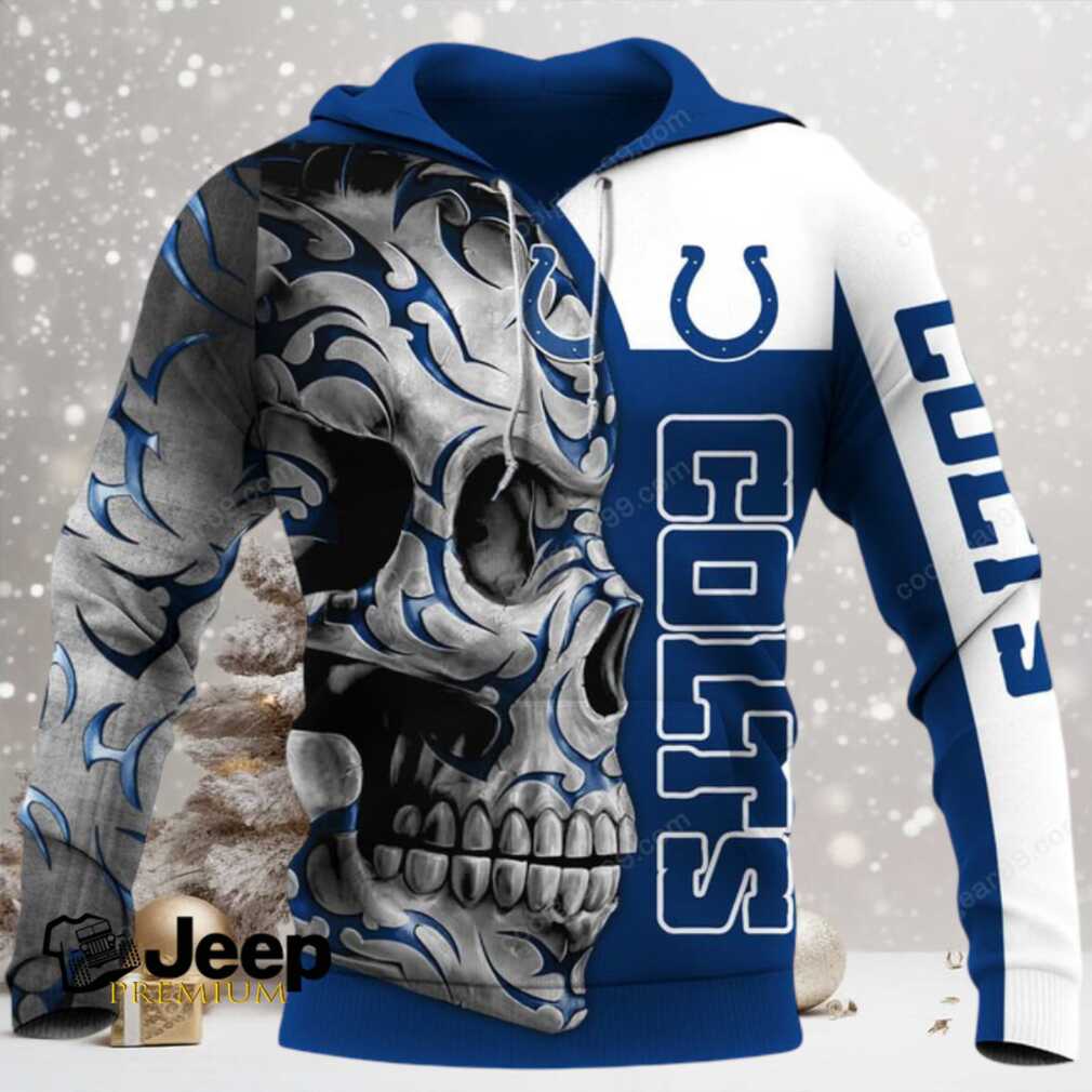 Indianapolis Colts Skull Fury NFL Hoodie Indianapolis Colts Skull Fury NFL Hoodie