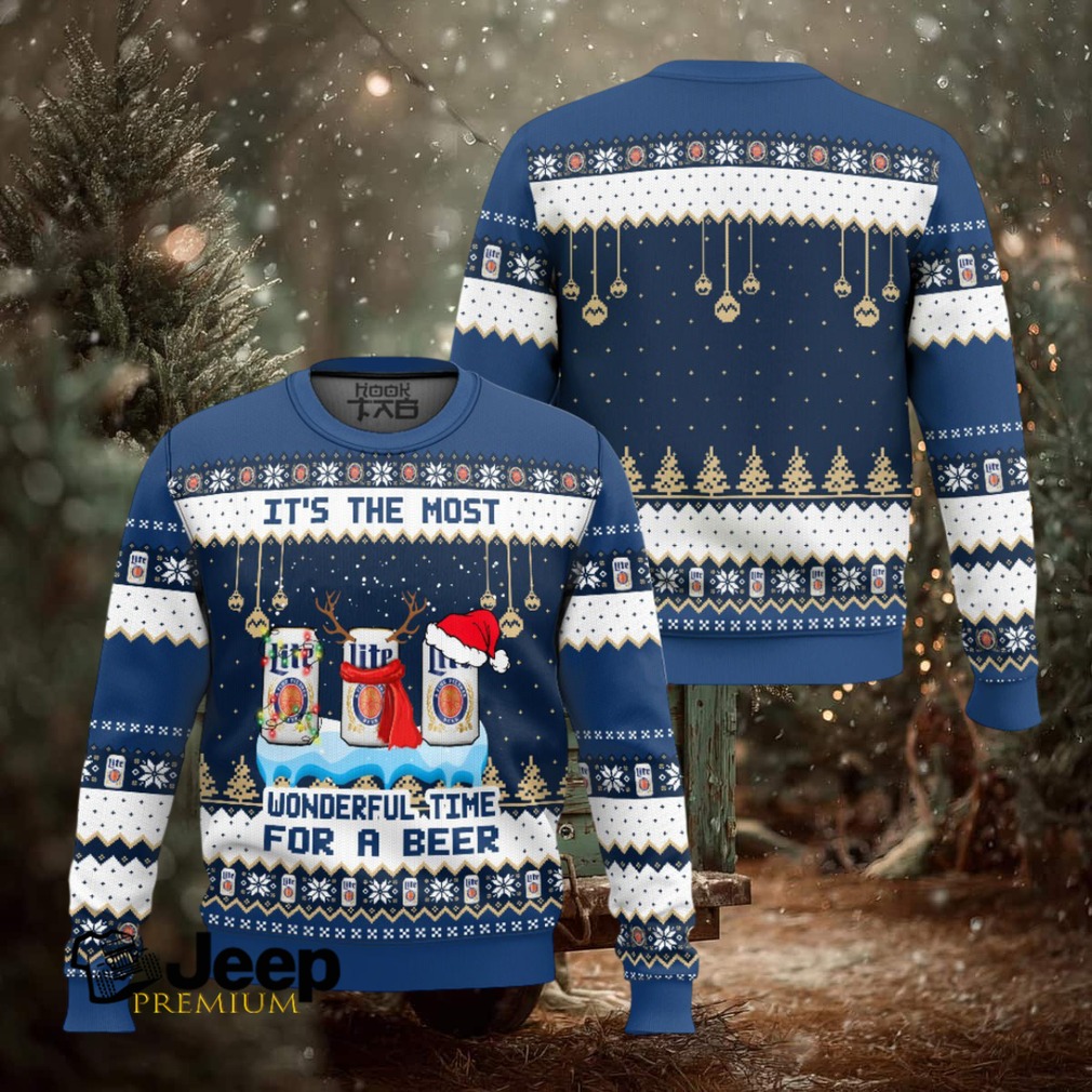 It’s The Most Wonderful Time For A Miller Lite Ugly Christmas Sweater It’s The Most Wonderful Time For A Miller Lite Ugly Christmas Sweater