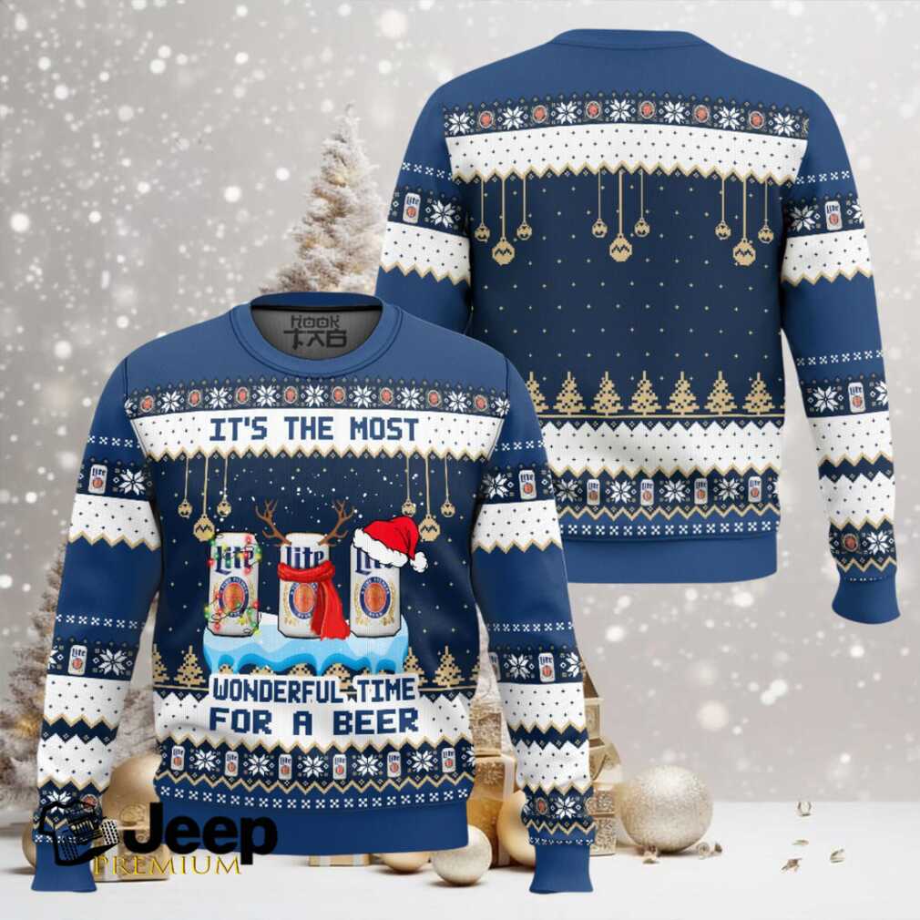 It’s The Most Wonderful Time For A Miller Lite Ugly Christmas Sweater It’s The Most Wonderful Time For A Miller Lite Ugly Christmas Sweater