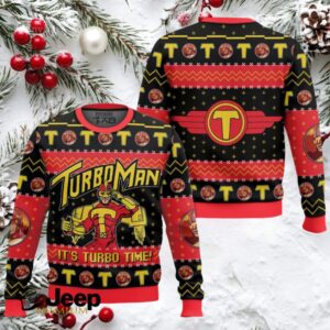 It’s Turbo Time! Turbo Man Ugly Christmas Sweater