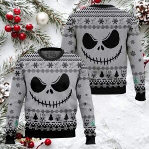 Jack Skellington Face Ugly Christmas Sweater