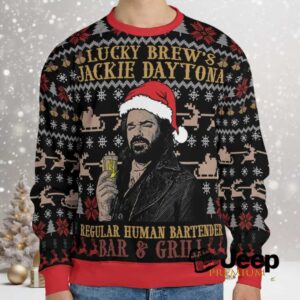 Jackie Daytona Regular Human What We Do In The Shadows Ugly Christmas Sweatshirt