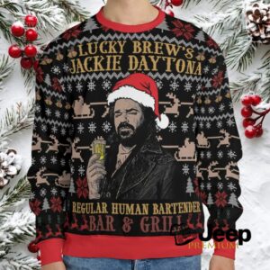 Jackie Daytona Regular Human What We Do In The Shadows Ugly Christmas Sweatshirt