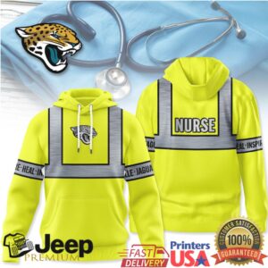 Jacksonville Jaguars Official NFL Nurse Safety Hi Vis Hoodie