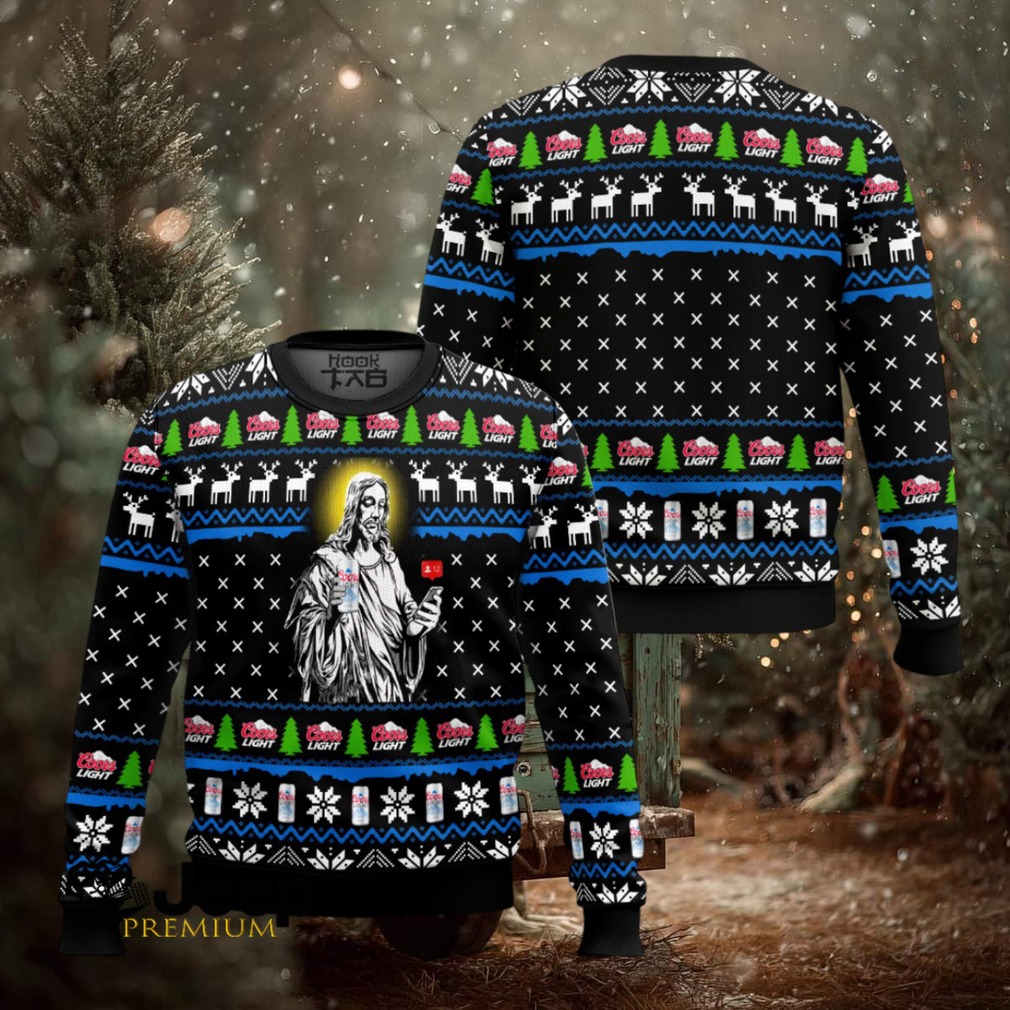 Jesus With Coors Light Ugly Christmas Sweater Jesus With Coors Light Ugly Christmas Sweater
