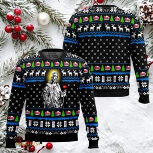 Jesus With Coors Light Ugly Christmas Sweater
