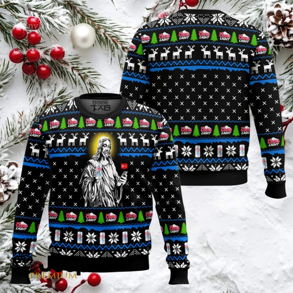 Jesus With Coors Light Ugly Christmas Sweater Jesus With Coors Light Ugly Christmas Sweater