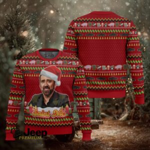 Jolly Old Saint Nic Nicolas Cage Ugly Christmas Sweater