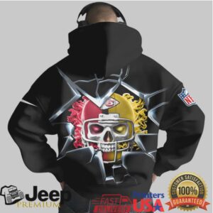 Kansas City Chiefs Official NFL Customizable Skull Hoodie