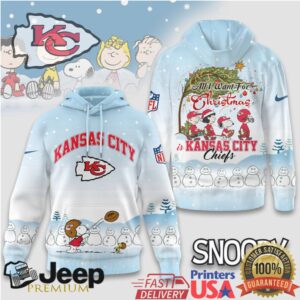 Kansas City Chiefs Official NFL Peanuts Snow Day Hoodie